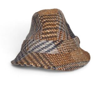 British Made‎ Vintage Drop Brim 100% Wool Tartan Plaid Walking Hat Small (S)
